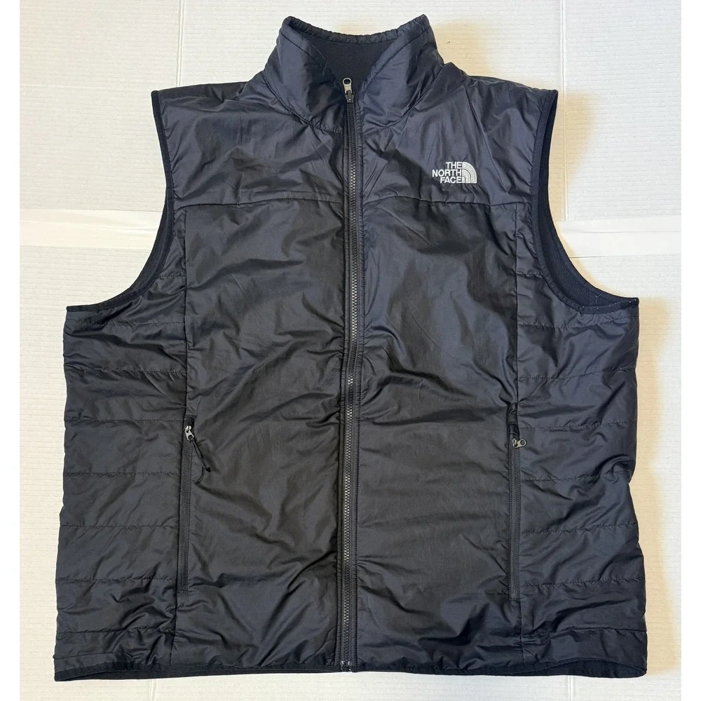 THE NORTH FACE - Men's Vest - Black Reversible Puffer Fleece Insulated - XXL 2XL